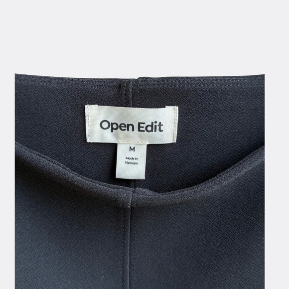 Open Edit Crepe Corset Top Black Square Neck Cropped Tank Size M NWT Sold Out - Picture 5 of 7